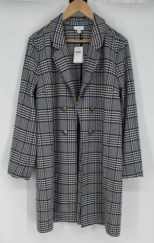 J.Jill Damen Größe L.  Lange karierte Staubmanteljacke in Gerste Multi Einzelhandel 169 $ - Bild 1 von 7