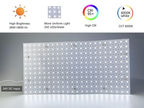 4-Pack LED Backlight Sheet 24V 36W 6000K White, 19.3X9.6 inches Each Unit, Di... - Picture 2 of 7