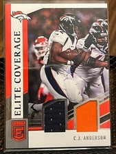 C.J. ANDERSON 2018 ELITE COVERAGE DENVER BRONCOS DUAL WORN JERSEY PATCH RELIC!!!