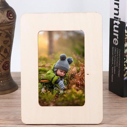 4 Pcs Clay Photo Frame Blank Wood Wooden Frames for Crafts Child - Picture 5 of 12