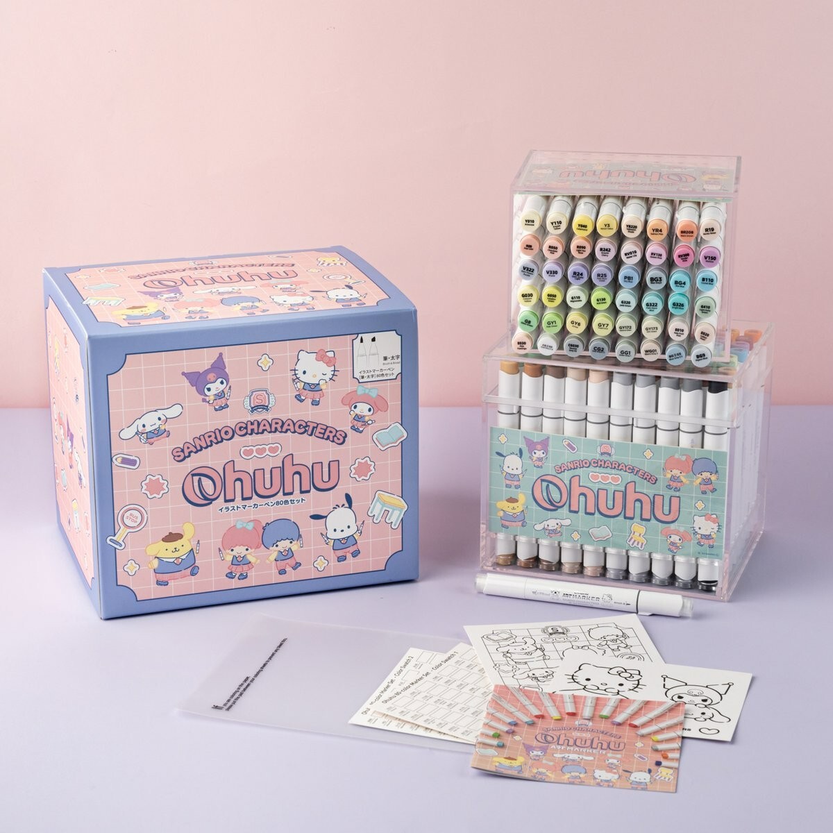 ohuhu 80本 パステル Ohuhu Sanrio 80-Color(NO Exclusive)+Pastel 80-Color (WITH 19