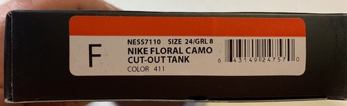 Nike Girl's Floral Camo Cut-Out Tank Swimsuit Size 24/8 NESS7110-411 New - Picture 3 of 8