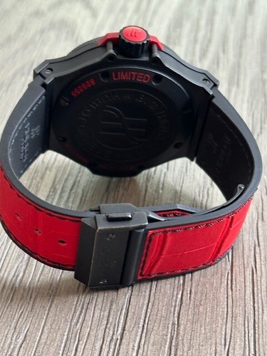 Hublot 48mm Big Bang Men's Black Ceramic Watch w/Red Rubber/Leather Strap 36/500 - Picture 19 of 22
