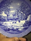 Currier & Ives Collector Plate 8" (THE FARMERS HOME - WINTER) Blue, Japan — photo 2