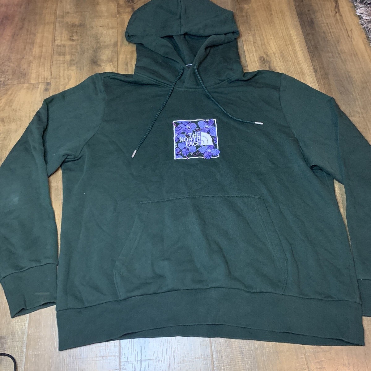 The North Face Himalayan Floral Green Pullover Hoodie Sweatshirt
