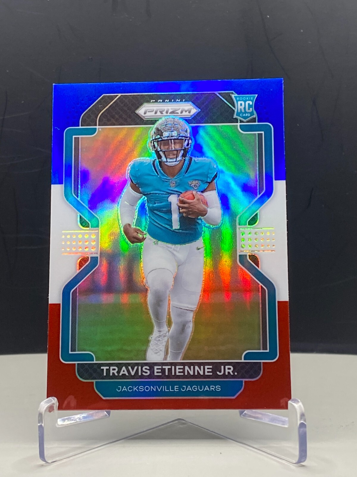 Travis Etienne Jr 2021 Panini Prizm Red White Blue Rookie RC #344 Jaguars