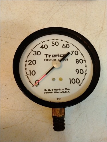 Trerice Pressure Gauge #600 3.5" 0-100 PSI - New Old Stock - 1/2" Fitting - Picture 2 of 9
