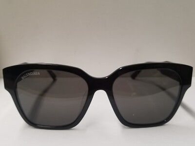 Balenciaga BB0215SA 001 Black/Grey Full-Rim Square Unisex