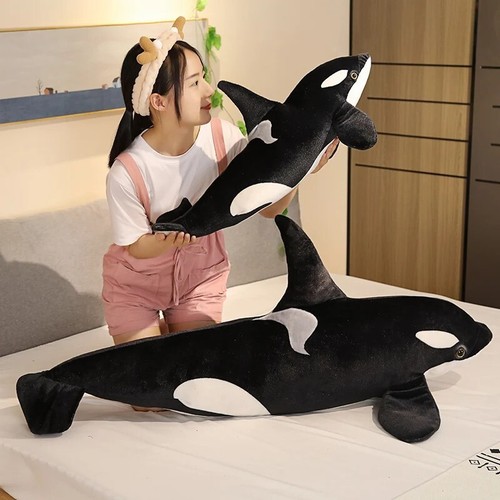50cm-130cm Lebensecht Orcinus Orca Schwarzwal Plüschtiere Große Fische Stoffpuppe D - Bild 4 von 6