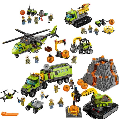 Lego Volcano Explorers 60120, 60122, 60123, 60124 (2016) 100% Complete (NO BOXES - Picture 1 of 2
