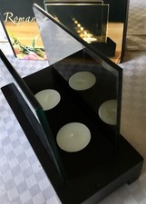 Kerzenhalter Tischdeko Holz Teelichthalter mit hübschen Romantik Flammeneffekten