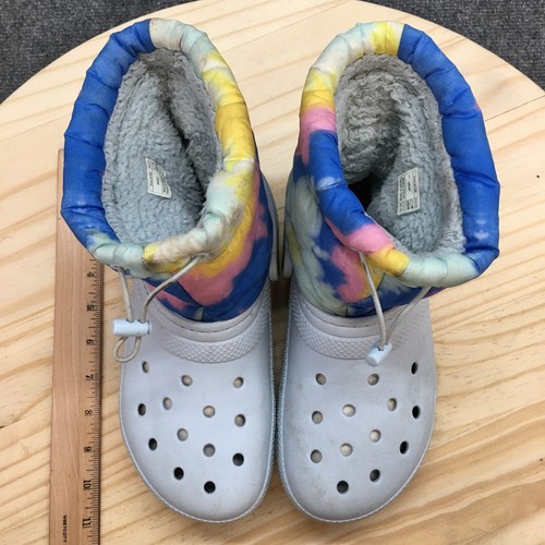 Crocs Winter Boots Mens 5 Womens 7 Lined Neo Puff Tie Dye Multicolor 207328 - Picture 8 of 19