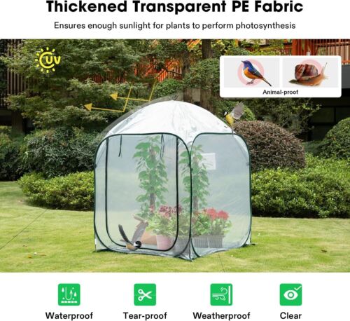 VIVOSUN Portable Walk in Greenhouse Outdoor Steel Frame Waterproof Planter House - Picture 85 of 92