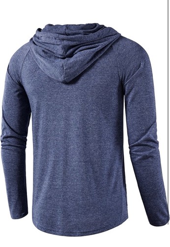 SIR7 Mens Gym Workout Active Long Sleeve Pullover Lightweight Hooded Shirt XL - Picture 3 of 9