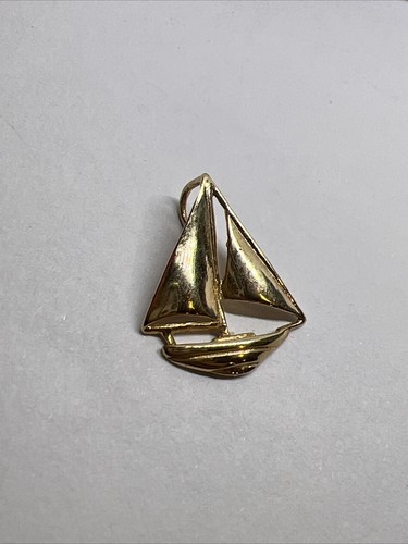 14K YELLOW GOLD SAILBOAT SHIP BOAT PENDANT CHARM 1.3g (s103) - Picture 4 of 7