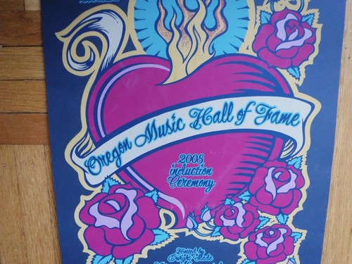 GRANDE! Raro POSTER 2008 OREGON MUSIC HALL FAME firmato Gary HOUSTON concerto musicale - Foto 3 di 5