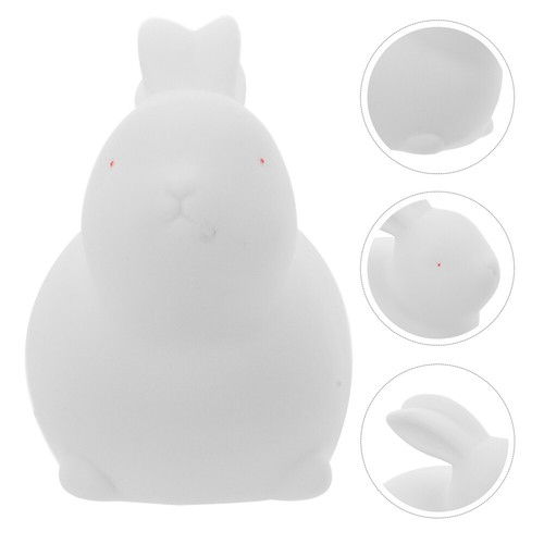 Ceramic Rabbit Ornament White Porcelain Figurine Tea Pet Office Bunny