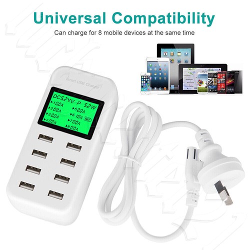 USB Hub Charging Station 8 port Phone Charger Multi Dock Charger Power Adapter - Picture 7 of 12