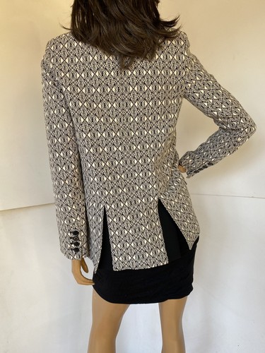 Kimora Lee Simmons tapestry jacket blazer black and white sz 6 - Picture 7 of 8
