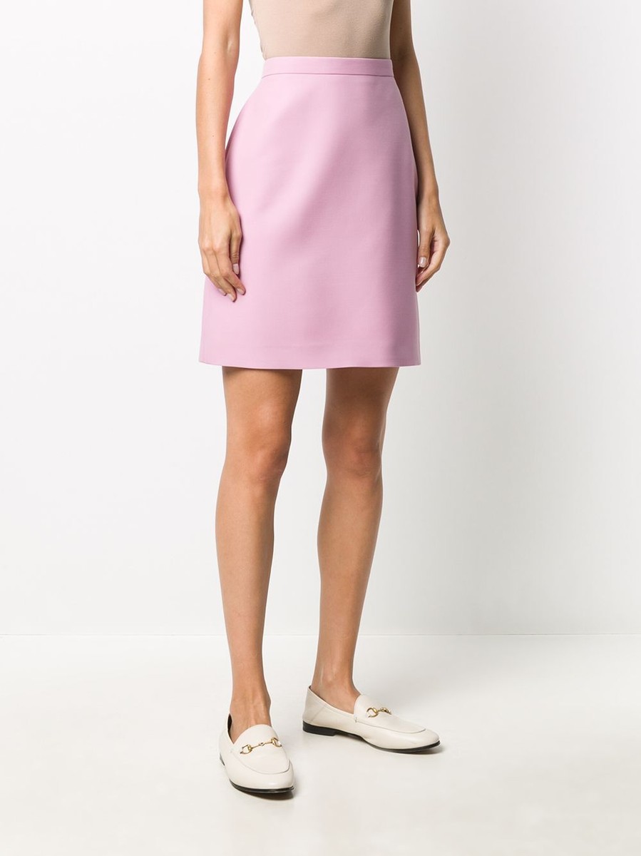 Gucci★素敵!Lilac Rose Silk/Wool Mini Skirt New Authentic Gucci Women's Lilac Rose Silk/Wool Mini Skirt