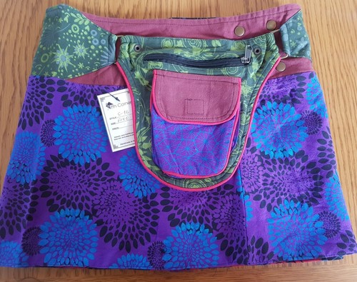 Minifalda Retro Festival Psy Trance Rave Hippie 1 Talla Fanny Bolso Comercio Justo S16 - Imagen 14 de 25