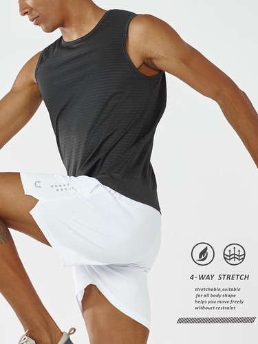 NORTHYARD Men's 5"/7"/10" Athletic Basketball Shorts Workout Large, 5'' White - Picture 4 of 6