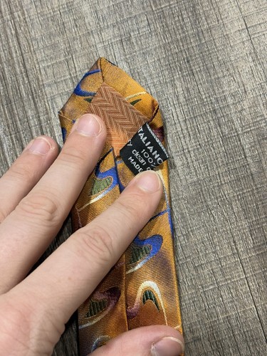 Cravatta uomo Vitaliano Pancaldi lusso astratta seta multicolore nuova con etichetta - Foto 5 di 8