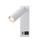 3W COB LED Headboard Reading Light Wall Lamp Fixture USB Phone Charger Switch