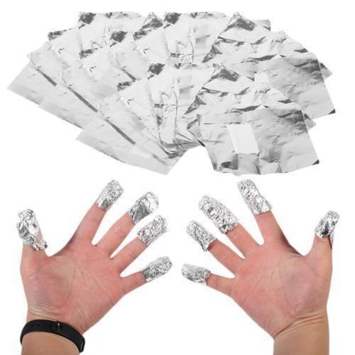 100 pcs/bag Aluminium Foil Nail Art Soak off Gel Polish Manicure Wraps Tools - Picture 2 of 5