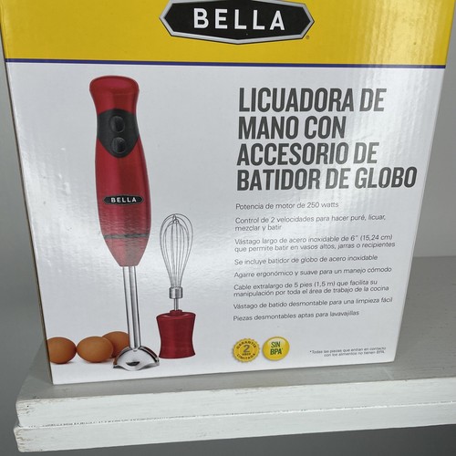 Bella 14460 Red Stainless Steel Hand Immersion Blender Whisk Attachment - Picture 3 of 5