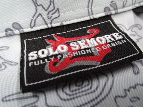 Vintage Solo Semore Shirt Mens Extra Large Blue AOP Button Up Short Sleeve Y2K - Picture 3 of 8