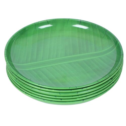 Melamine Round Full Size Kitchen Biryani Plates Set of 6 - Picture 2 of 4