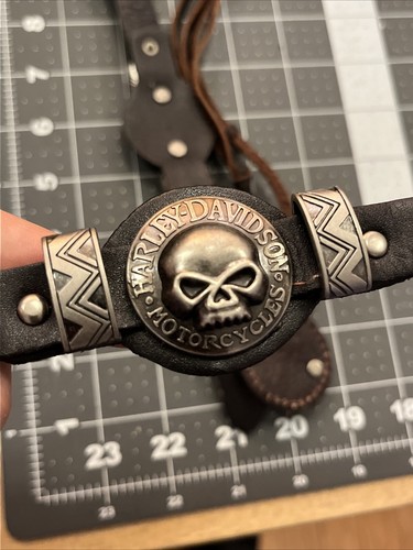 3 Harley Davidson Stainless Steel & Shield Leather Bracelet adjustable unisex - Picture 8 of 13