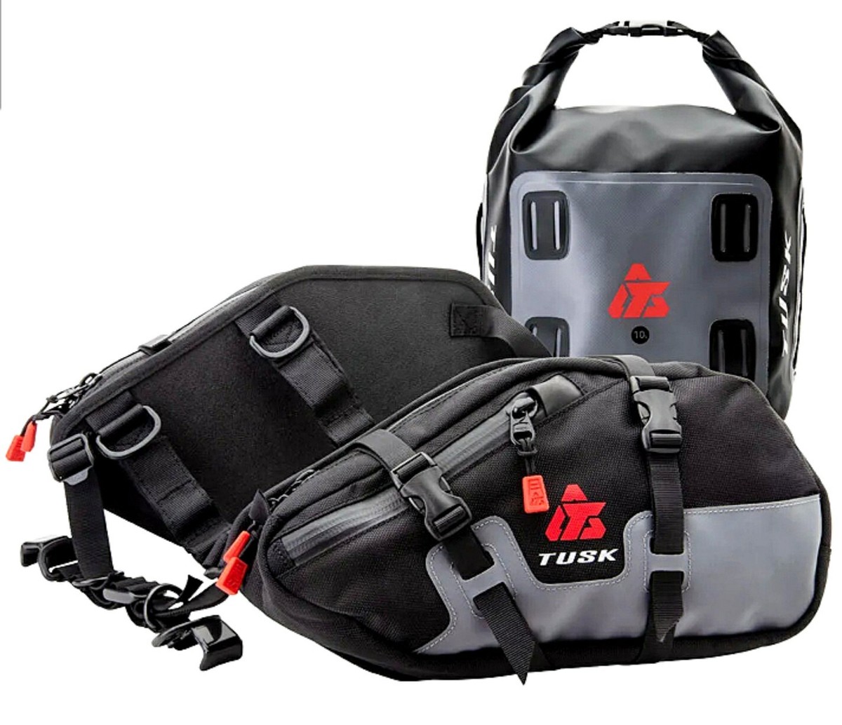 Tusk Traverse Pannier Bags w/ X-Small Dry Duffel Tail Bag Black