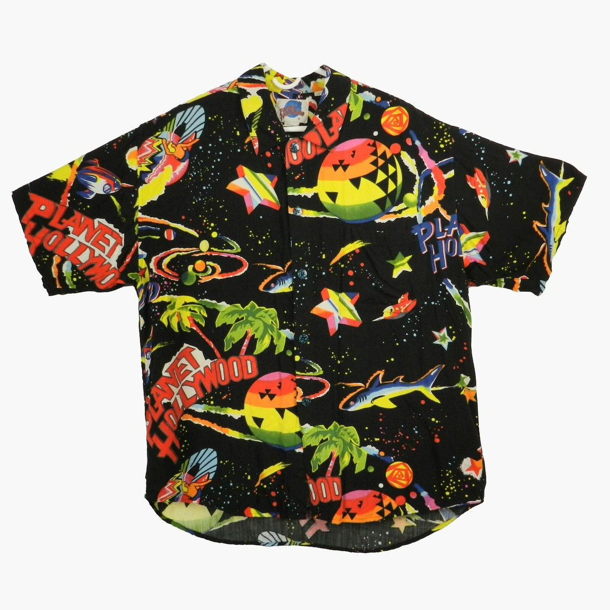 【PLANET HOLLYWOOD】90's 総柄アロハシャツ A-3563 PLANET HOLLYWOOD】90's 総柄アロハシャツ A-3563