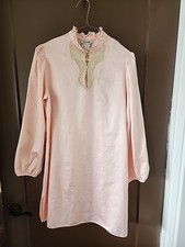 Vintage Natori Nightgown Sz S Pink Poly Lacy Cottage Core Bergdorf Goodman