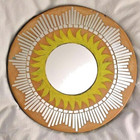 Handpainted Round Sun Mirror With Rays