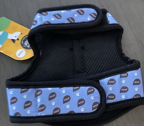 WAG n WOOF BLU, NERO BORDO NERO PAPILLON "WOOF" IMBRACATURA cucciolo/cane XSMALL NUOVO CON ETICHETTE - Foto 2 di 2