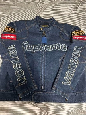 【美品】Supreme Vanson Cordura denim JACKET Supreme Vanson Leathers Cordura Denim Jacket Blue Men's