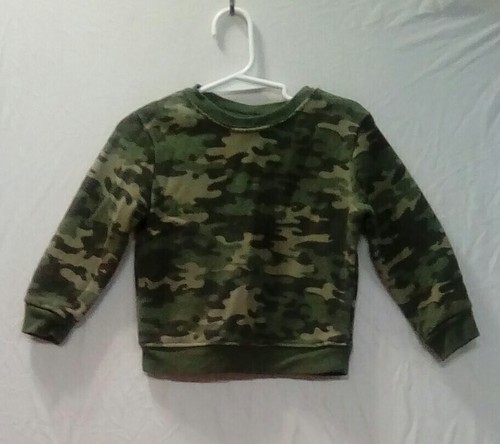 Toddler Boy Camo Sweatshirt SZ 24 M Long Sleeve Fleece Green Brown Pullover - Bild 1 von 9