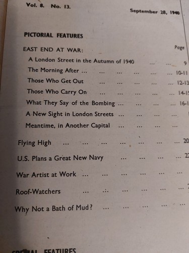 Vintage Picture Post Magazine 28 SEPTEMBER 1940 East End London Blitz US Navy A - Imagen 3 de 15