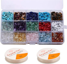 Topwon Gemstone Beads for Jewelry Making Kit 750 Pcs Natural Crystal Irregular C