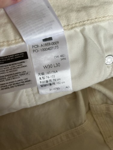 New Levi's 501 Retro Beige/Cream Love Trip Wording Jeans W30 L30 - Picture 13 of 13