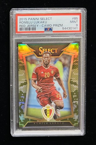 2015-16 Panini Select Romelu Lukaku Camo Prizm Red Jersey Rookie #/249 PSA 9 - Picture 1 of 2
