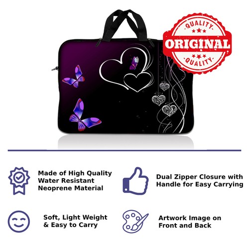 10" 10.1" 10.2" 9 8 Laptop Sleeve Netbook Sleeve Bag Case Cover Tablet Hearts - Picture 3 of 4