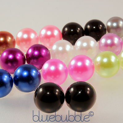 FUNKY 12mm HALBPERLEN OHRRINGE HOCHZEIT BRAUT BRAUTJUNGFER SÜSS ABSCHLUSSBALL RETRO 50er 60er