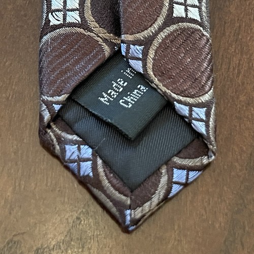 Michael Michael Kors Brown Blue 100% Silk Men’s Neck Tie Made In China - Picture 7 of 9