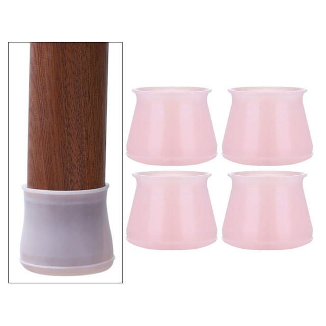 4pcs Antislip Round Chair Leg Cups Silicone Bar Stool Feet Covers