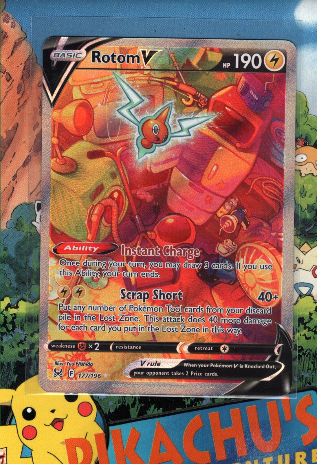 Pokemon TCG Rotom V  Alternate Full Art 177/196 Lost Origin Holo NM/M