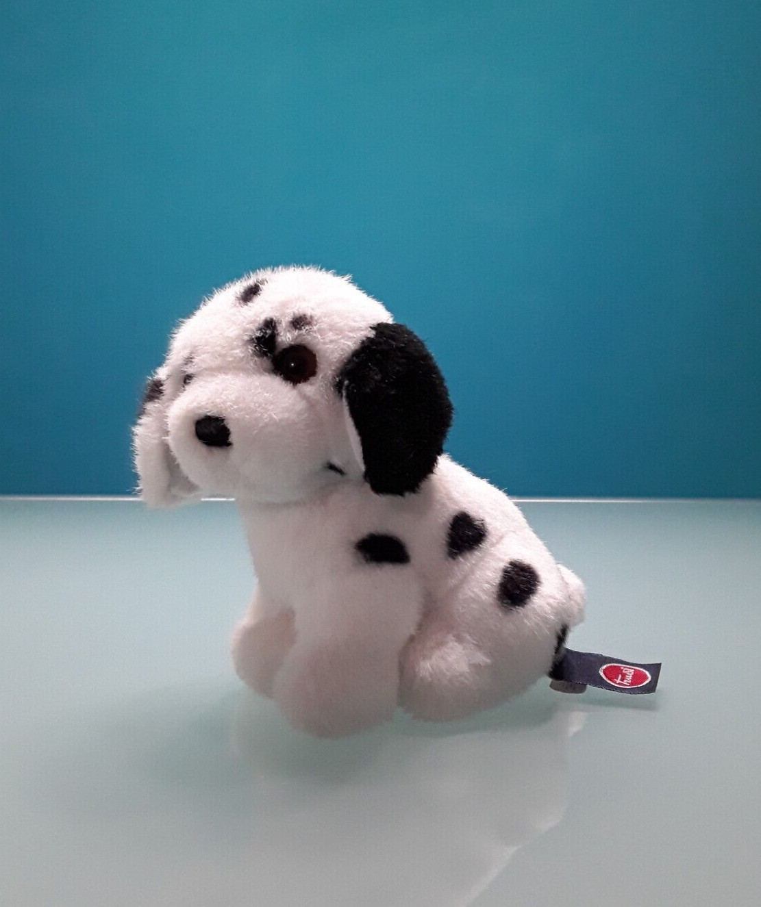 "TRUDI" peluche vintage, "Cane Dalmata",colore bianco e nero, altezza 14 cm.